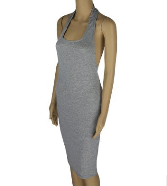 USA SIZE Backless Gray Wrap Sundress