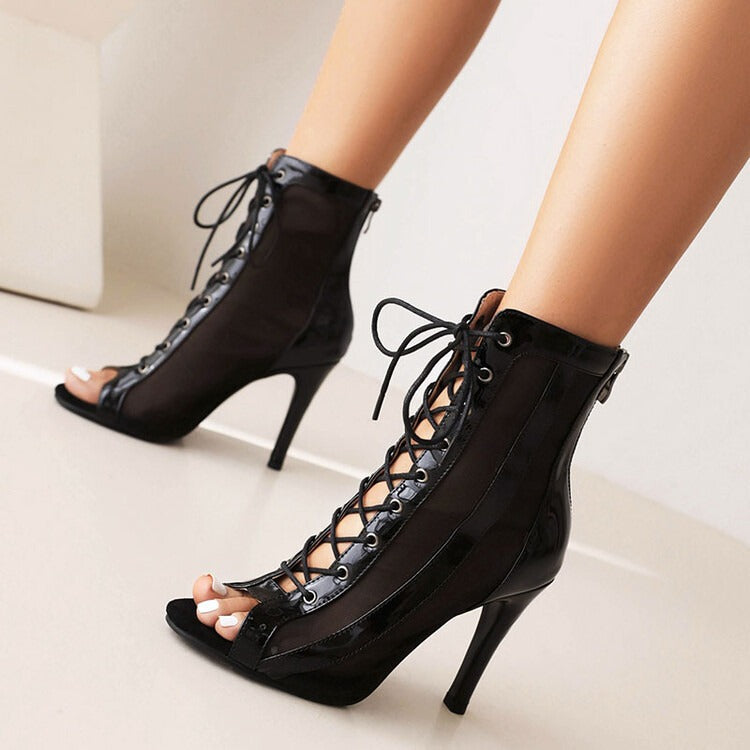 Strap jazz dance high heels heels dance shoes elastic dance short boots summer open toe sandals